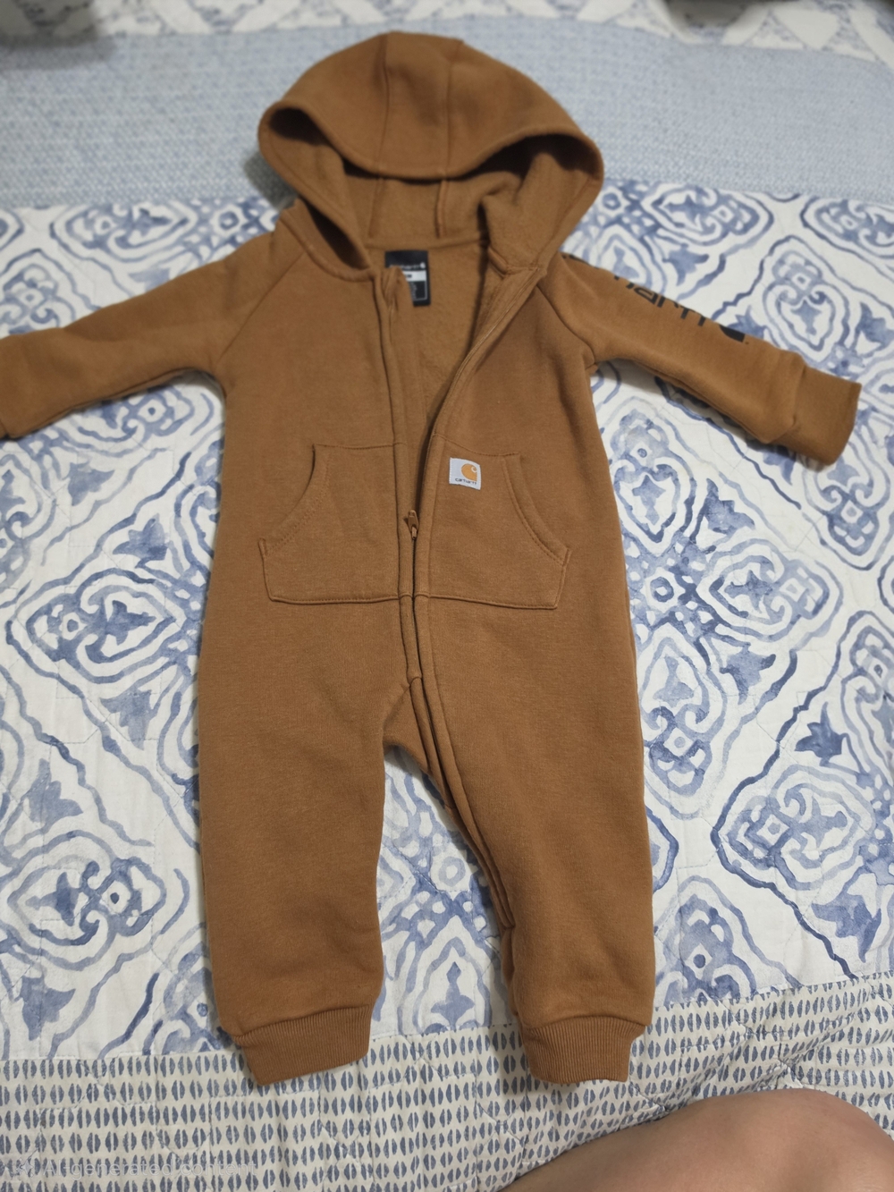 Carhartt Caramel Brown Hooded Infant One-Piece Coverall